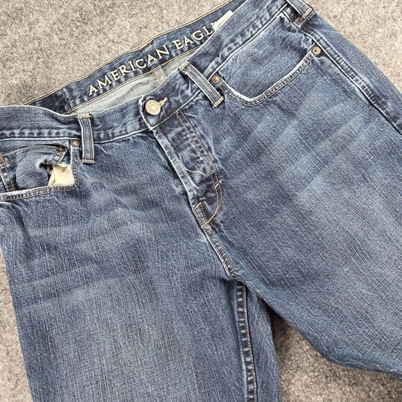 American Eagle Outfitters Other - American Eagle Jeans Men 34x34 Straight Medium Wash Blue Denim Button Fly